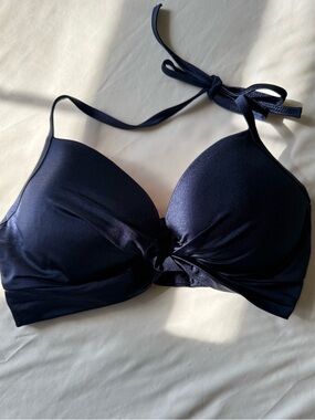 Shade & Shore Navy Halter Padded Swim Top